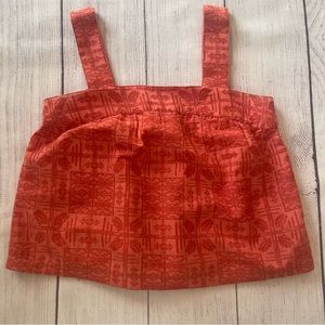 Anthropologie Sylvia Orange Button Back Tank Top Size Small